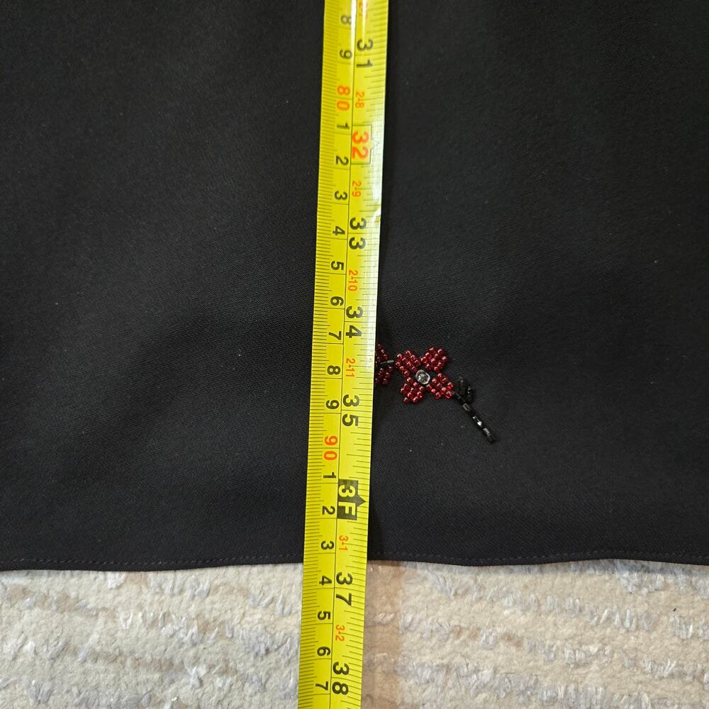 Vintage Evan Picone Sheath Dress Sleeveless Black‎ Floral Beaded Y2K Whimsygoth - Picture 6 of 6
